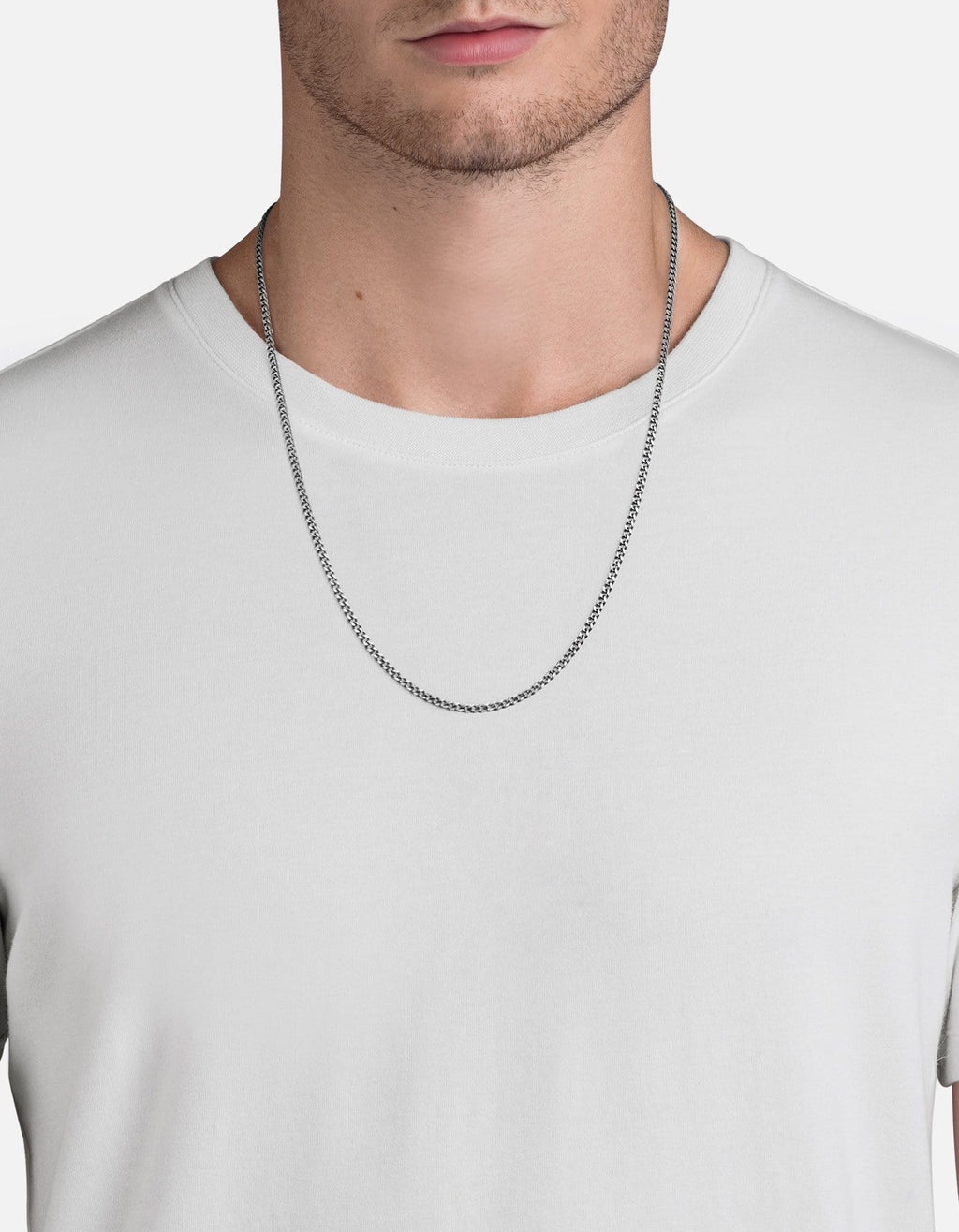 3mm Cuban Chain Necklace, Sterling Silver