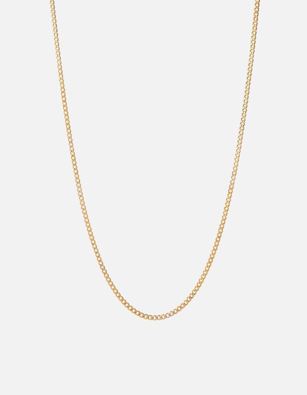 3mm Cuban Chain Necklace, Gold Vermeil