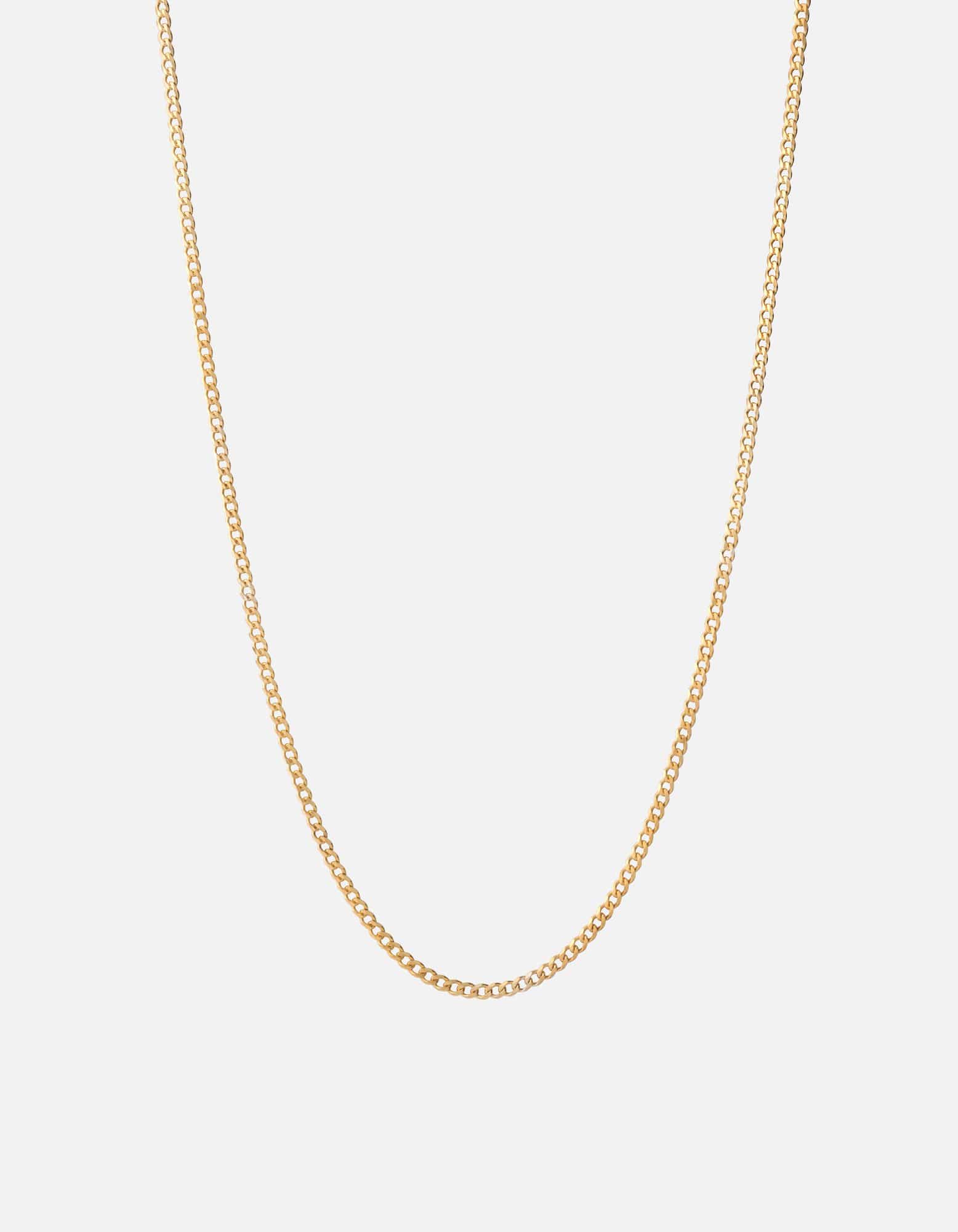 3mm Cuban Chain Necklace, Gold Vermeil