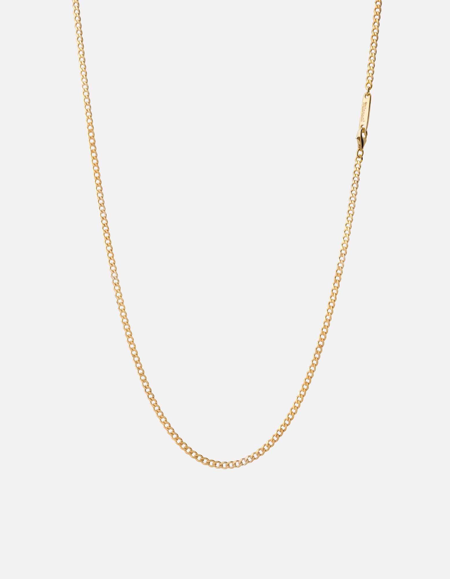 3mm Cuban Chain Necklace, Gold Vermeil