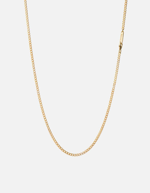 3mm Cuban Chain Necklace, Gold Vermeil