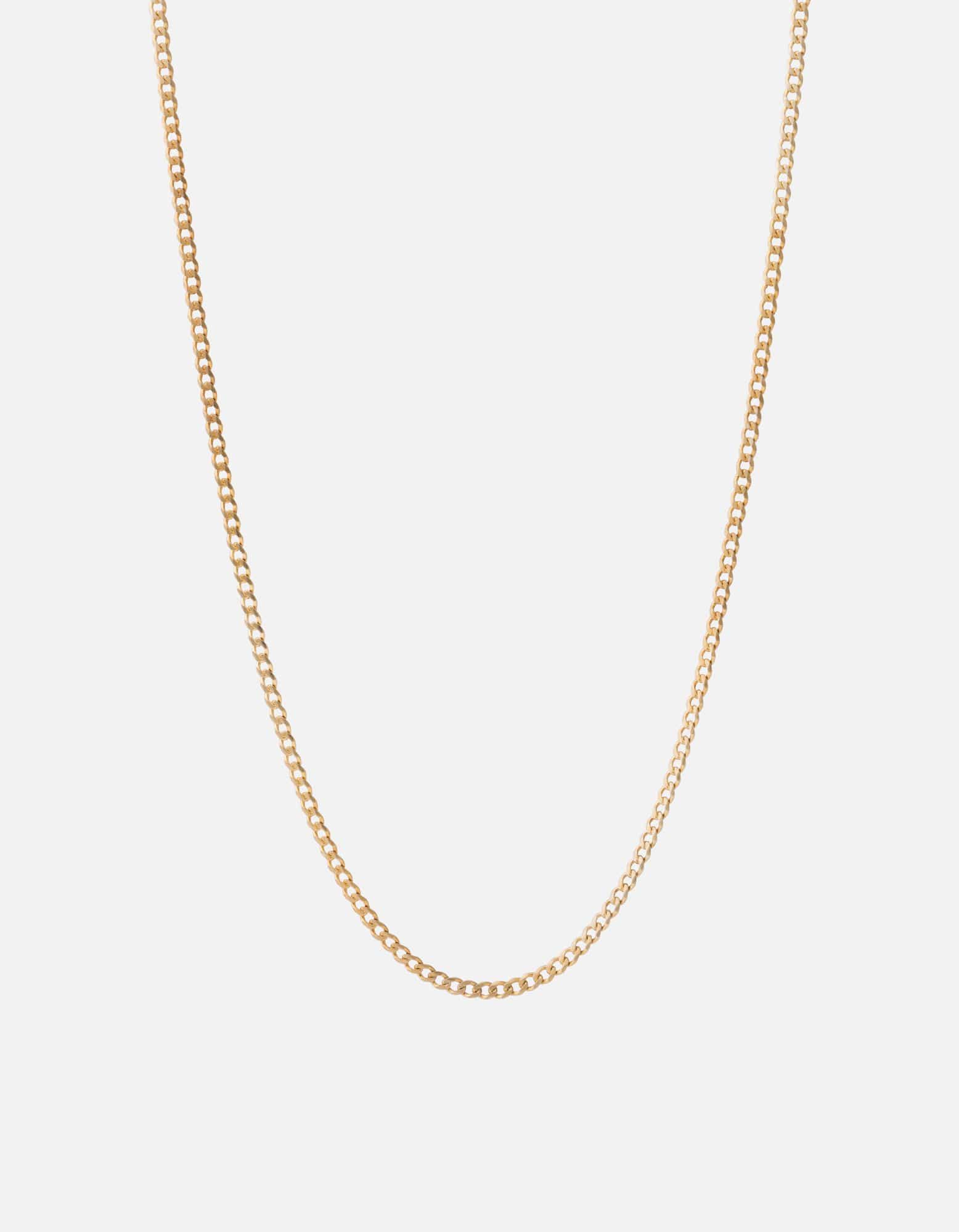 3mm Cuban Chain Necklace, Gold Vermeil