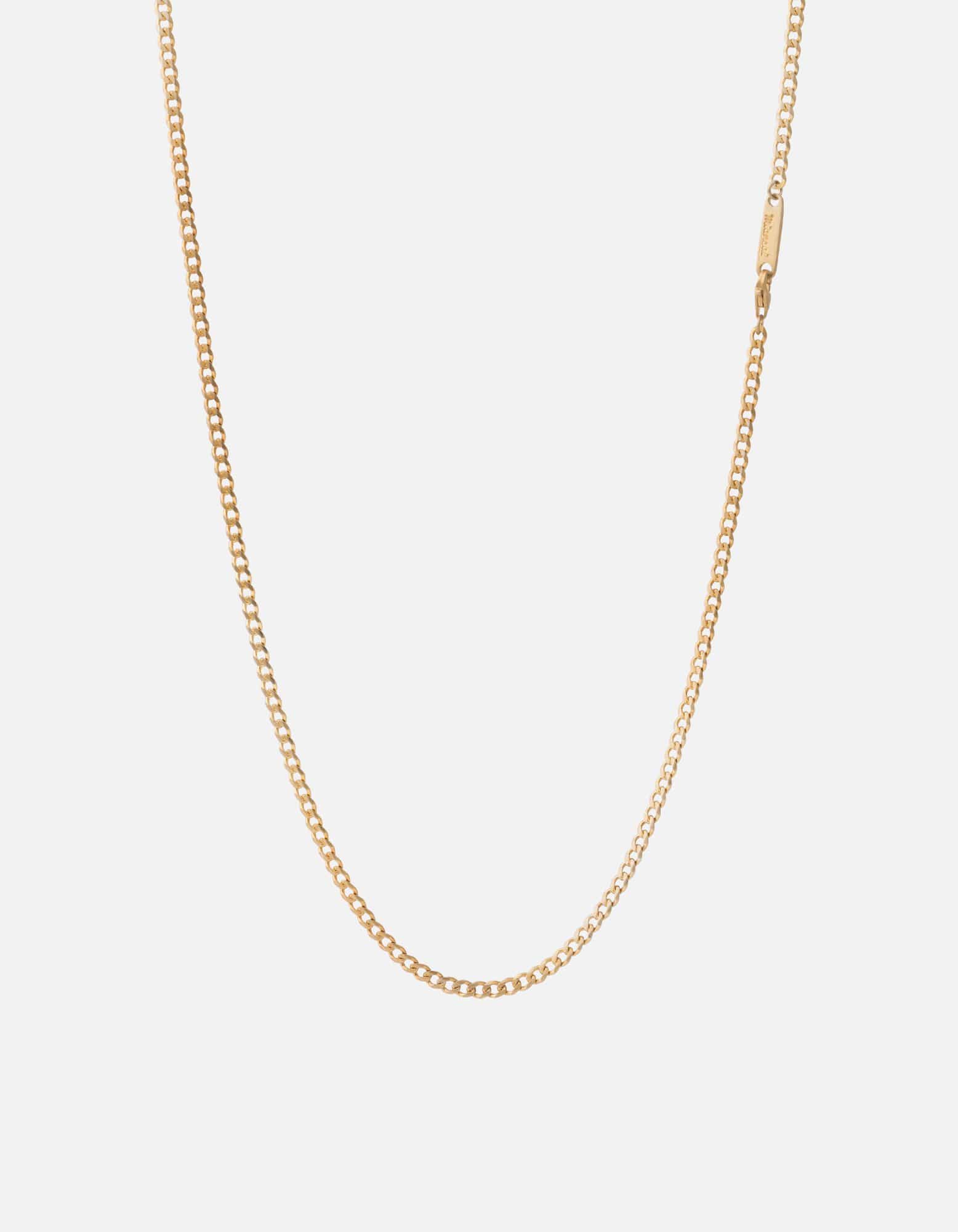 3mm Cuban Chain Necklace, Gold Vermeil