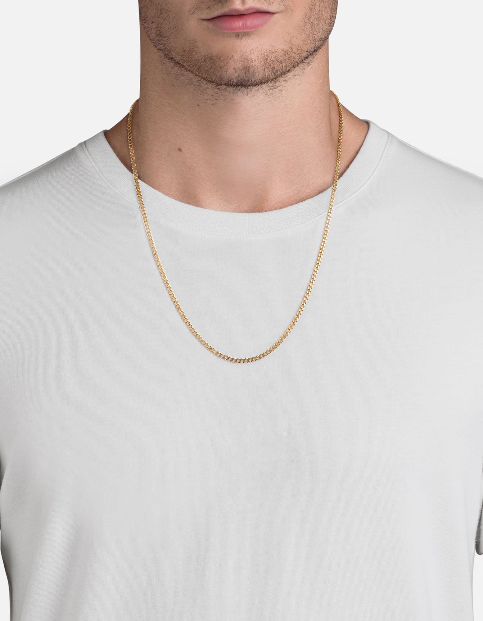 3mm Cuban Chain Necklace, Gold Vermeil