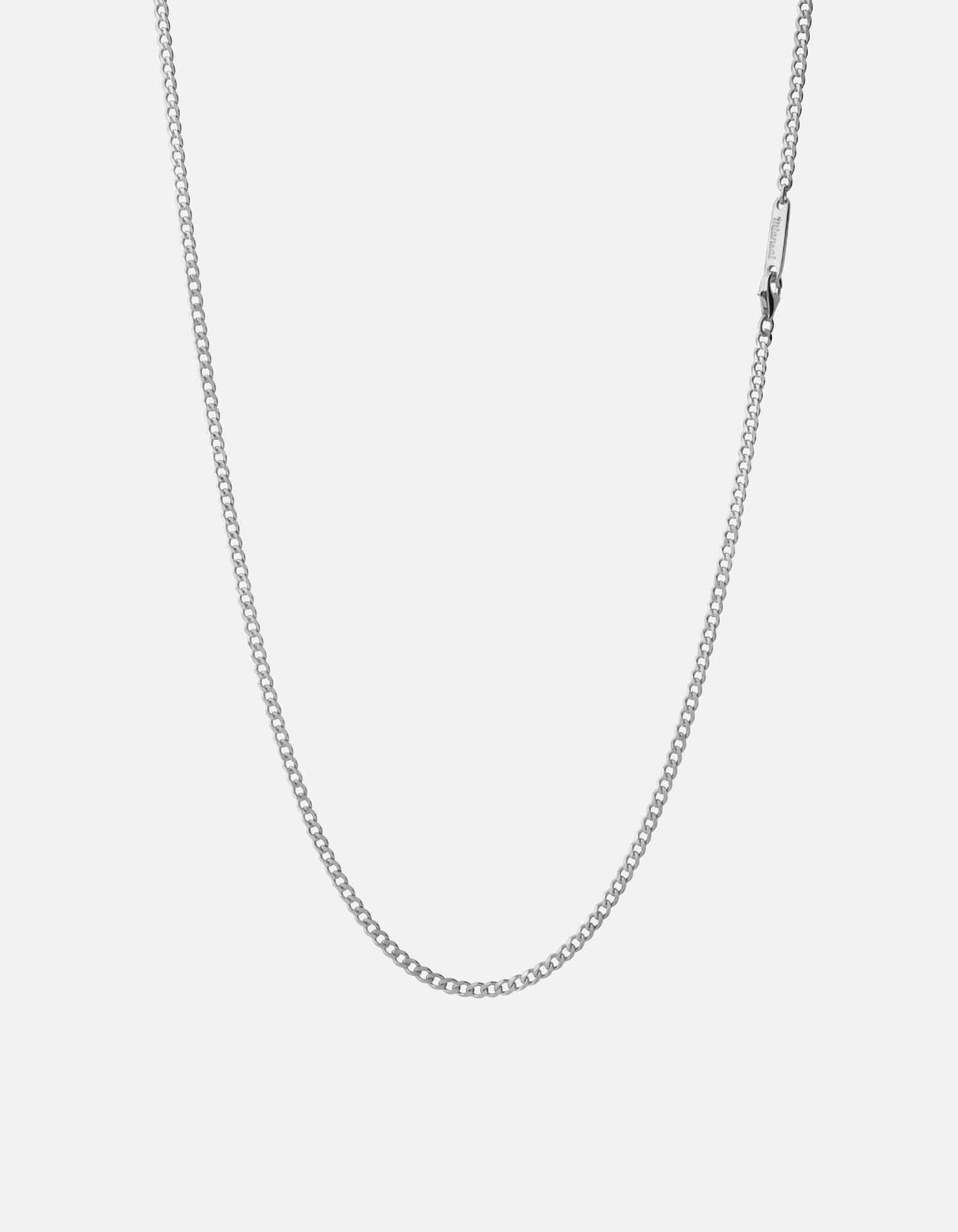 3mm Cuban Chain Necklace, Sterling Silver