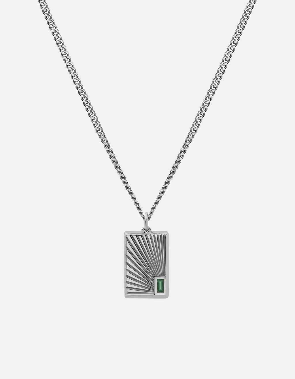 Luma Agate Pendant Necklace, Sterling Silver