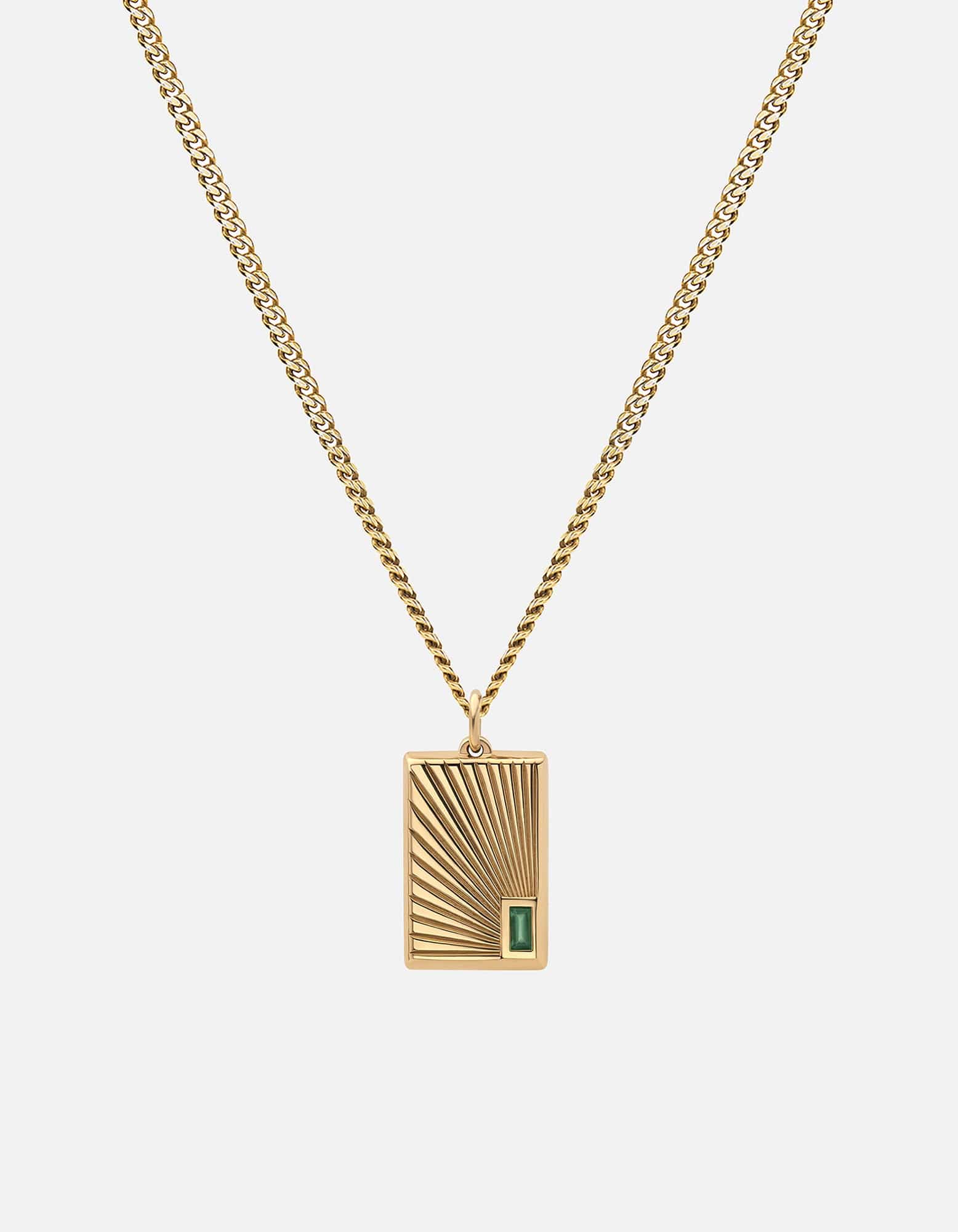 Luma Agate Pendant Necklace, Gold Vermeil