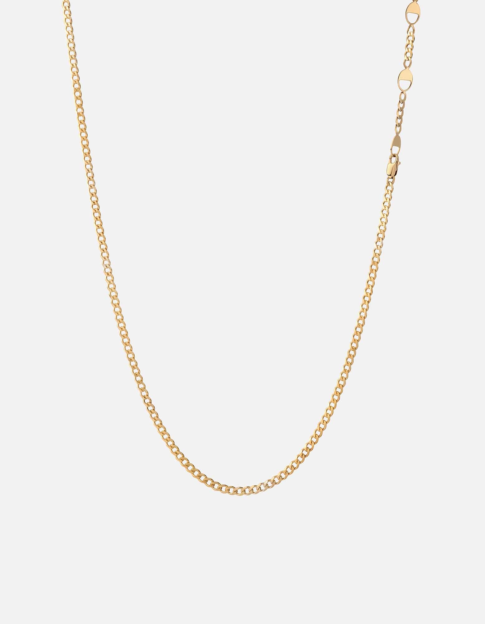3mm Cuban Chain Necklace, Gold Vermeil