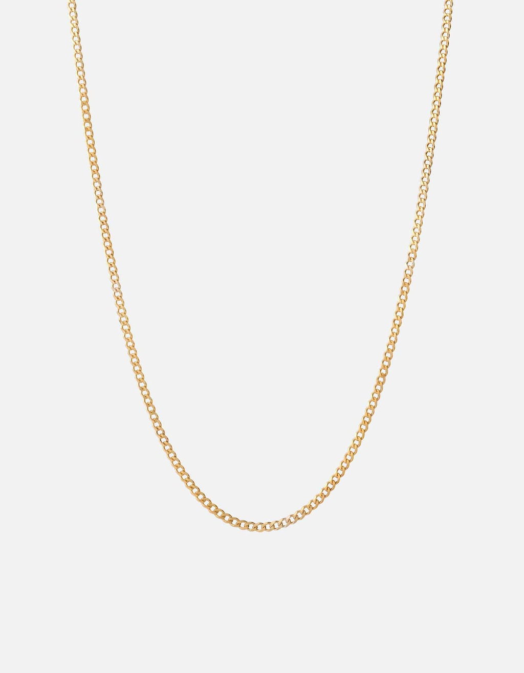 3mm Cuban Chain Necklace, Gold Vermeil