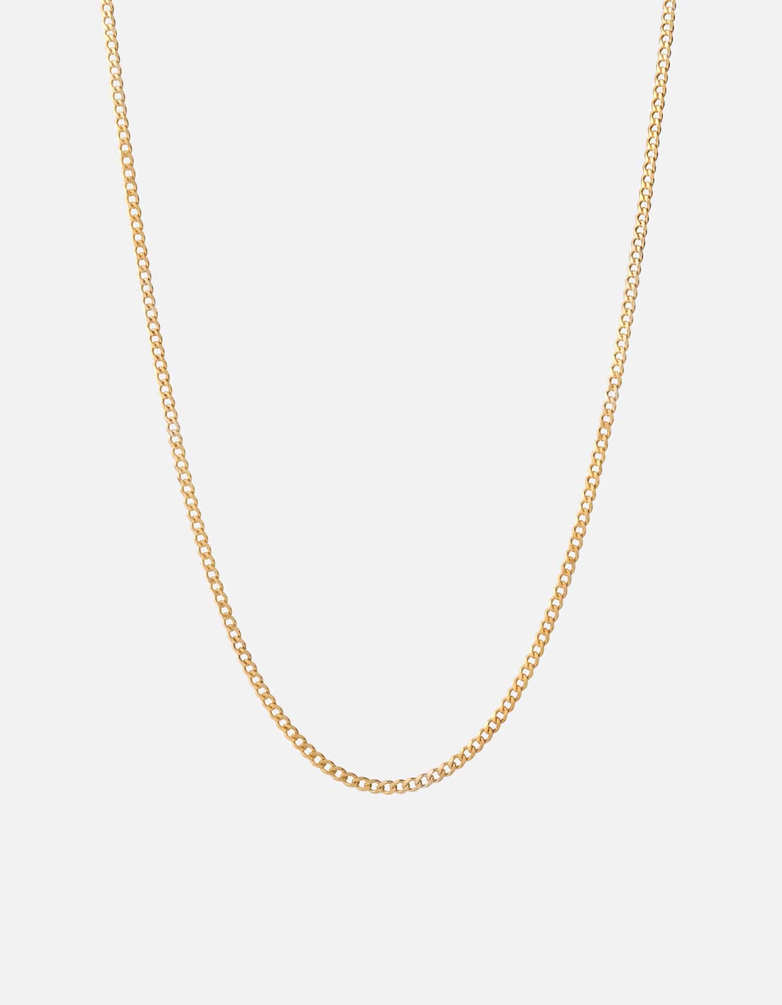 3mm Cuban Chain Necklace, Gold Vermeil