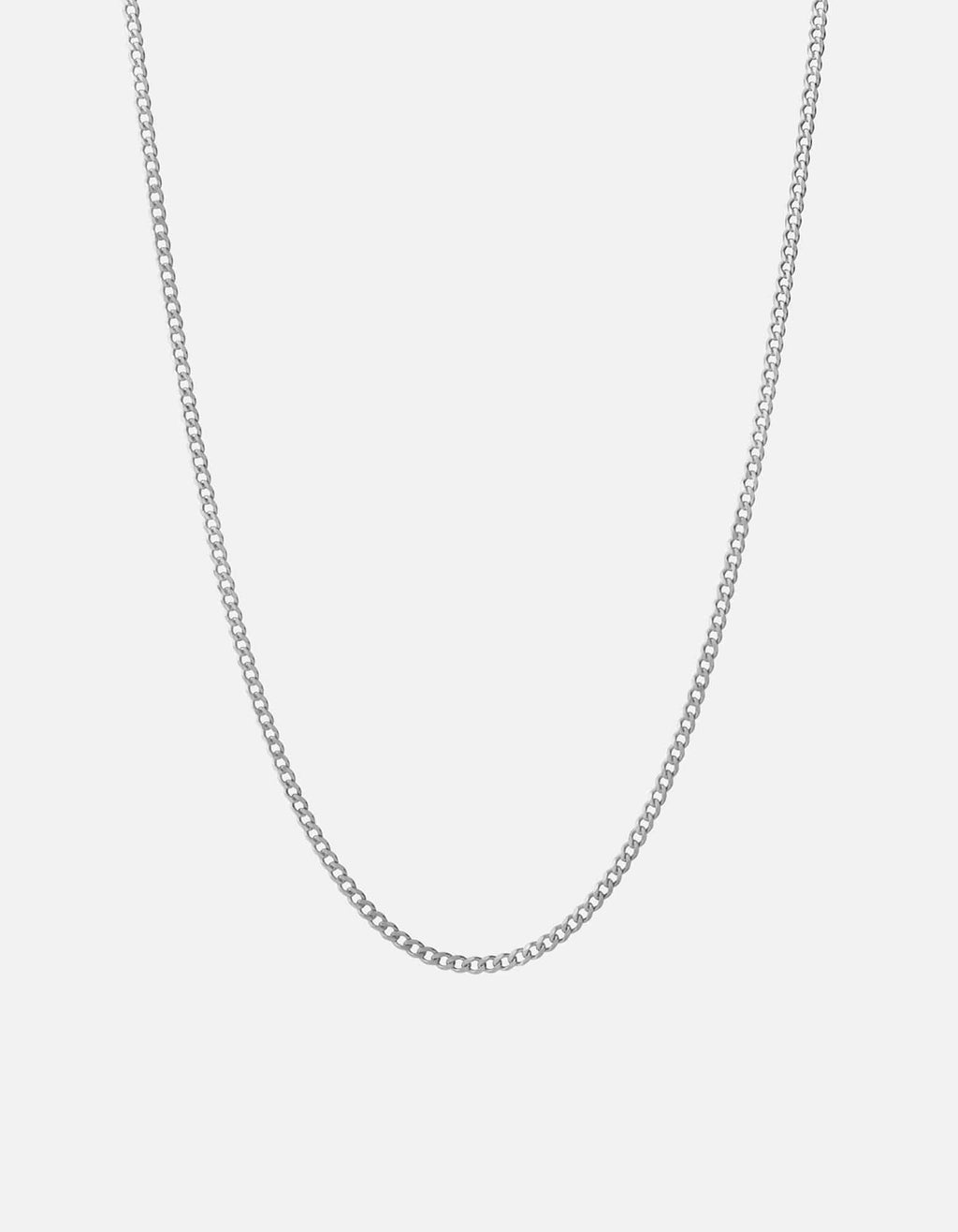 3mm Cuban Chain Necklace, Sterling Silver